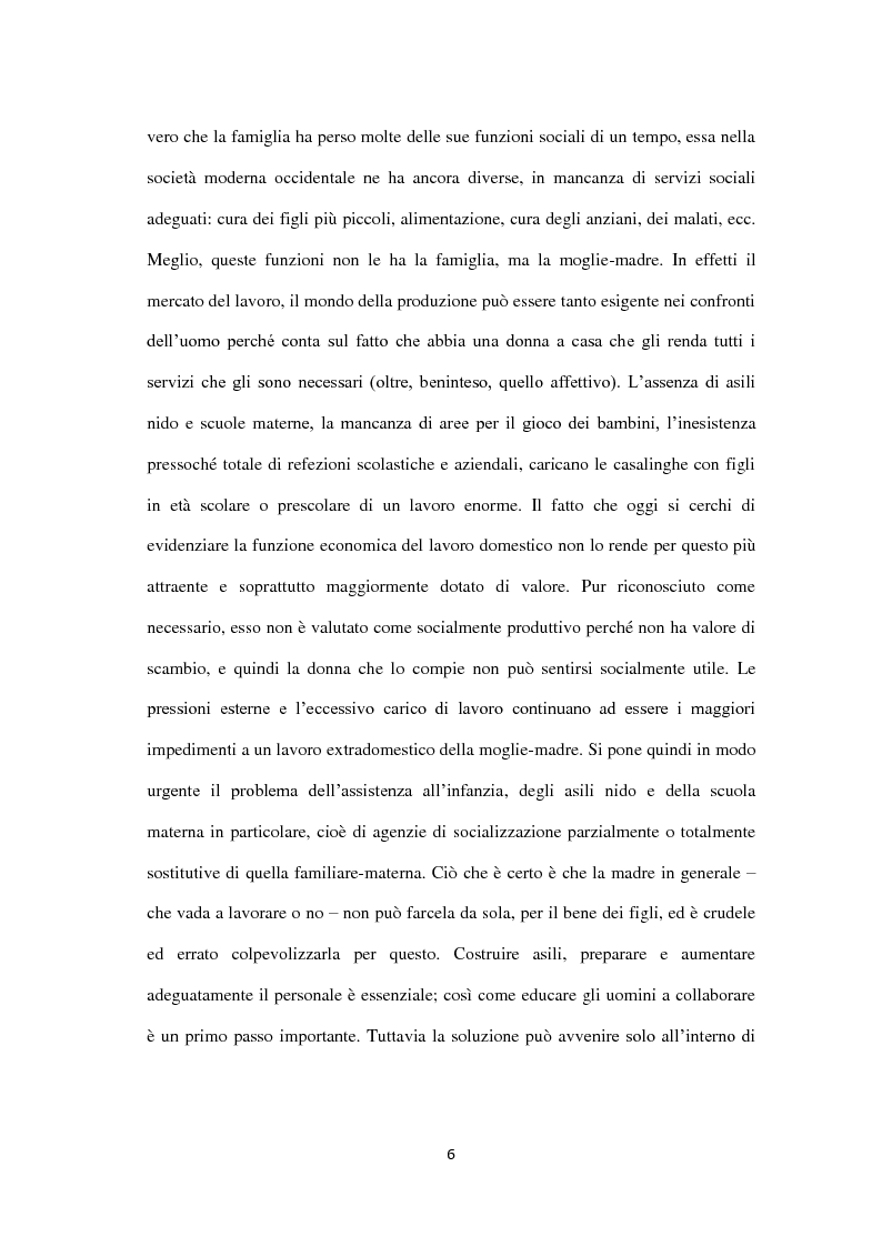 Anteprima della tesi: Le donne nel sistema economico meridionale: problemi, politiche, opportunità, Pagina 7