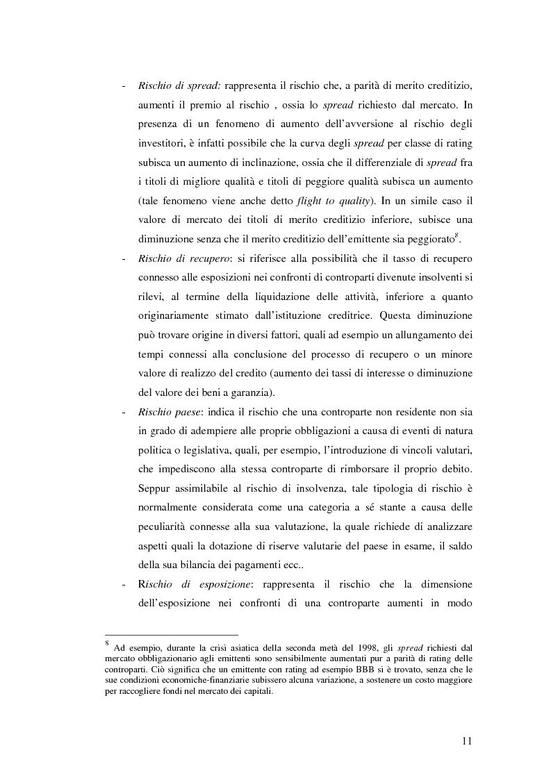 Anteprima della tesi: Le matrici di transizione nel modello Creditmetrics: limiti e possibili sviluppi, Pagina 9