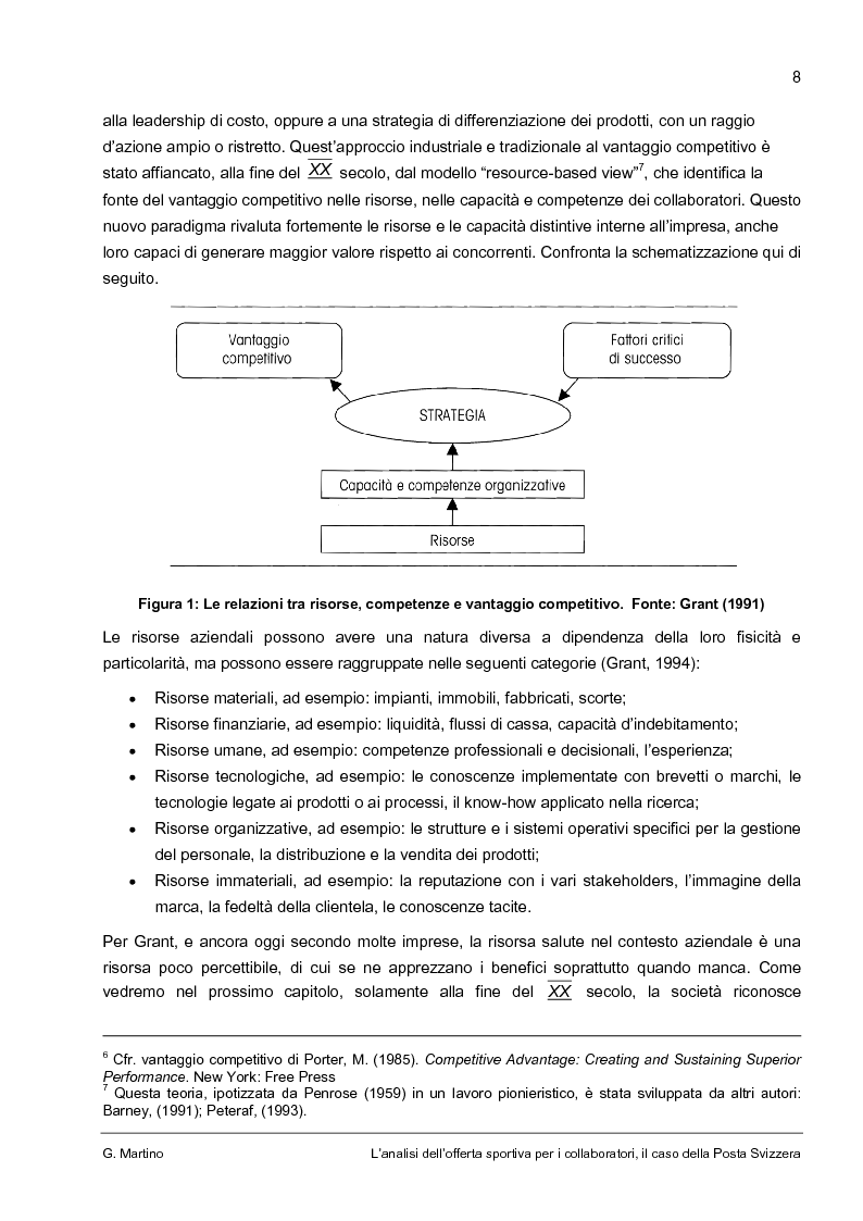Anteprima della tesi: L'analisi dell'offerta sportiva per i collaboratori, il caso della Posta Svizzera, Pagina 4