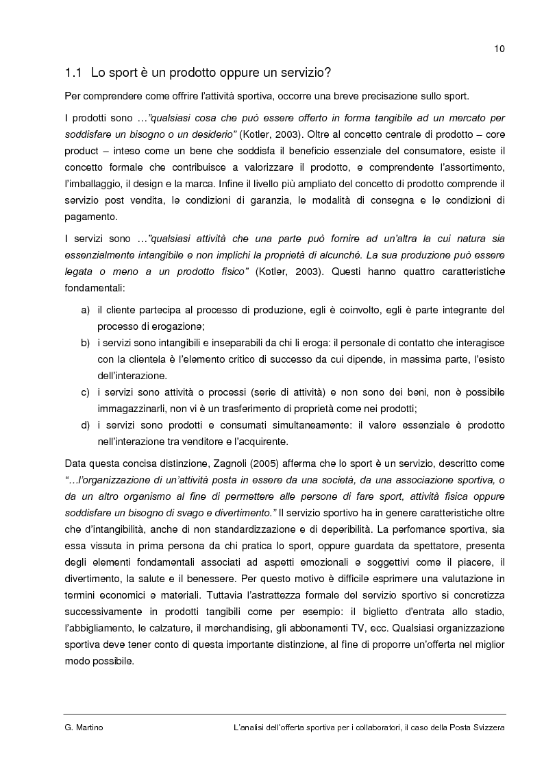 Anteprima della tesi: L'analisi dell'offerta sportiva per i collaboratori, il caso della Posta Svizzera, Pagina 6