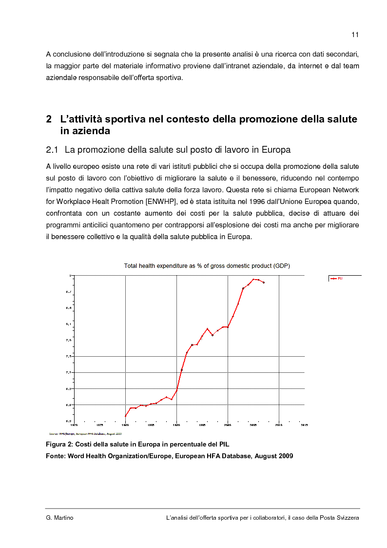 Anteprima della tesi: L'analisi dell'offerta sportiva per i collaboratori, il caso della Posta Svizzera, Pagina 7