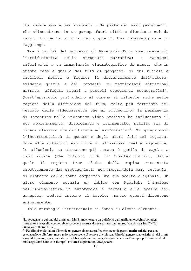 Estratto dalla tesi: Figure di montaggio nei film di Quentin Tarantino