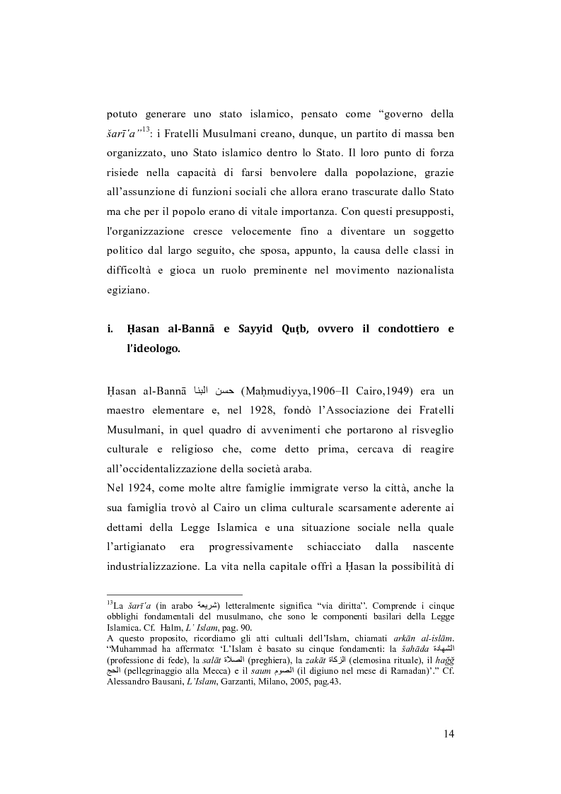 Anteprima della tesi: I Fratelli Musulmani nella letteratura araba del Novecento, Pagina 15