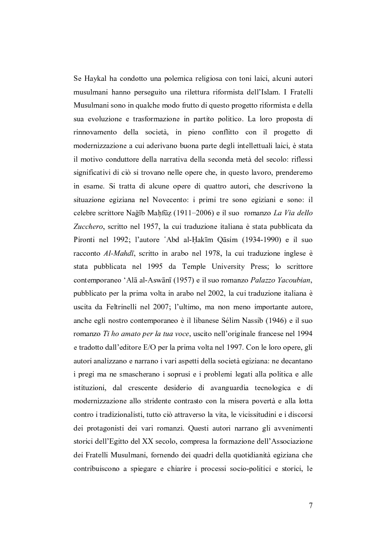 Anteprima della tesi: I Fratelli Musulmani nella letteratura araba del Novecento, Pagina 8