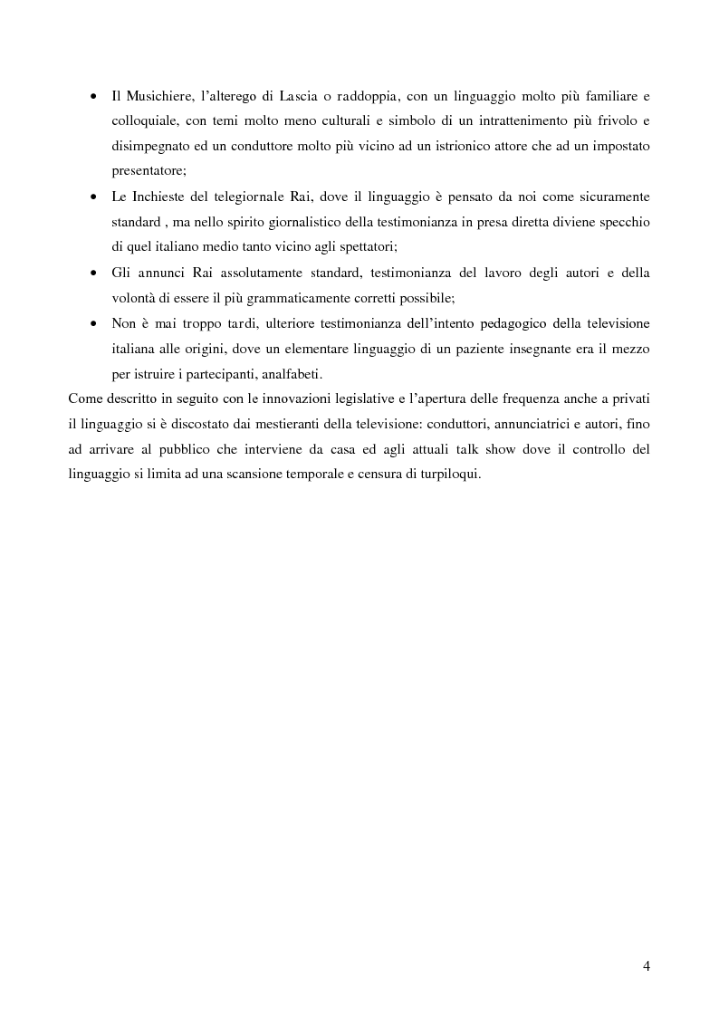 Anteprima della tesi: La lingua della televisione italiana dalle origini agli anni settanta, Pagina 3