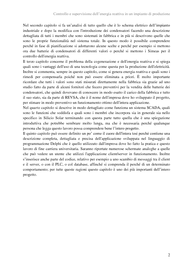 Anteprima della tesi: Controllo e supervisione dell'energia reattiva in un impianto di produzione, Pagina 3