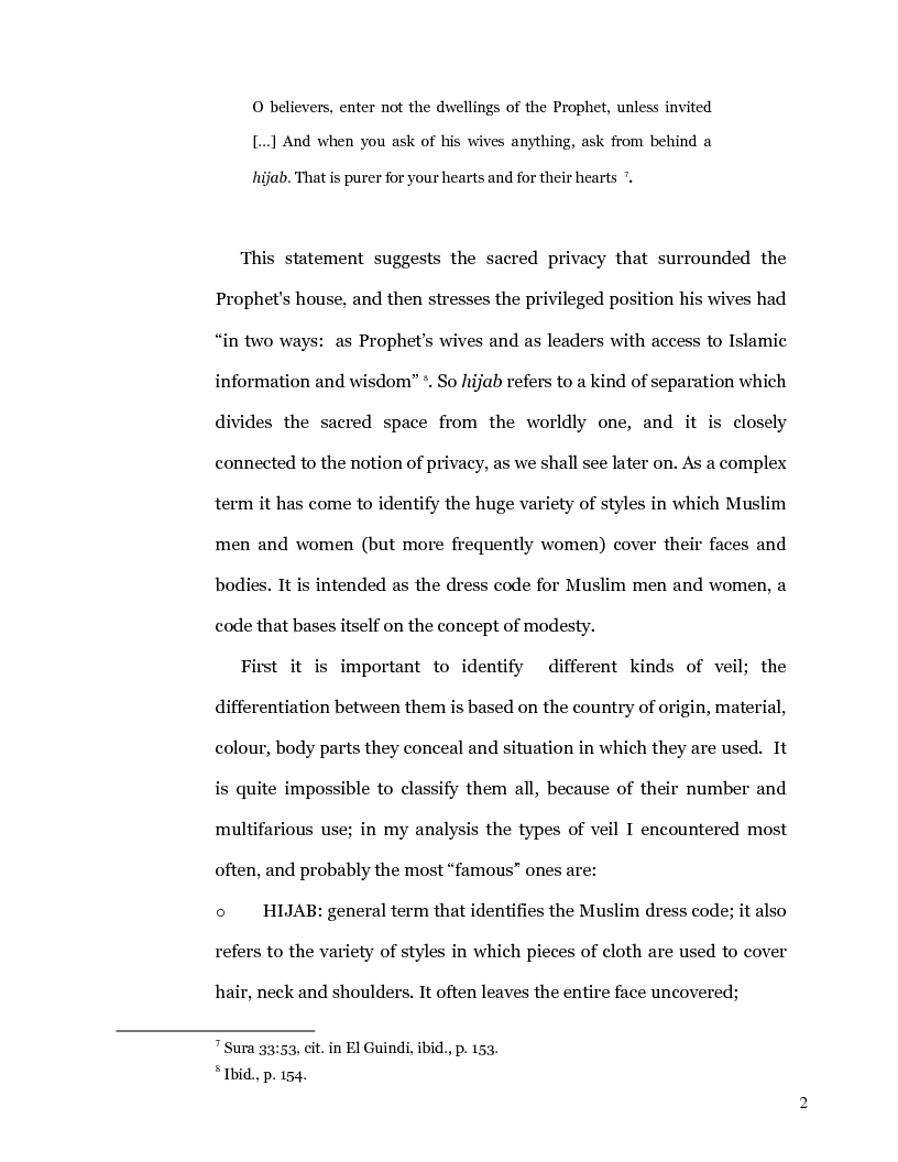 Estratto dalla tesi: Dis-covering Muslim Women: A Survey of Recent Literature on Veiling