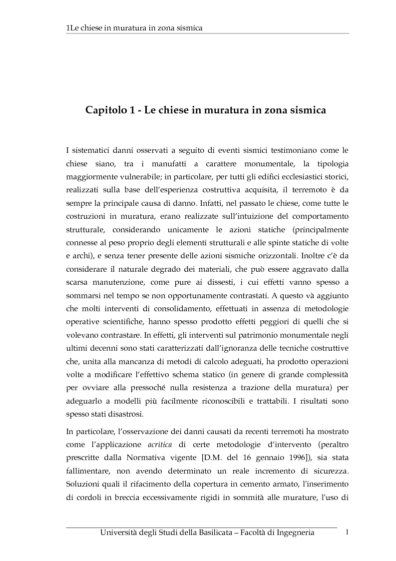 Anteprima della tesi: Vulnerabilità sismica degli edifici ecclesiastici lucani, Pagina 5