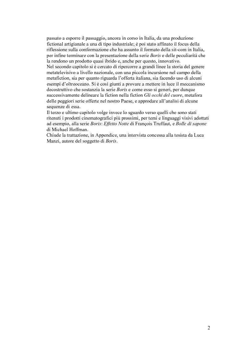 Anteprima della tesi: Boris: decostruzione di una fiction all'italiana, Pagina 3