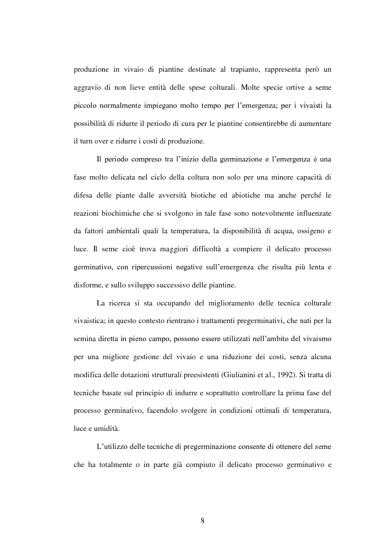 Anteprima della tesi: La tecnologia sementiera: priming ed osmopriming su alcune specie ortive, Pagina 5