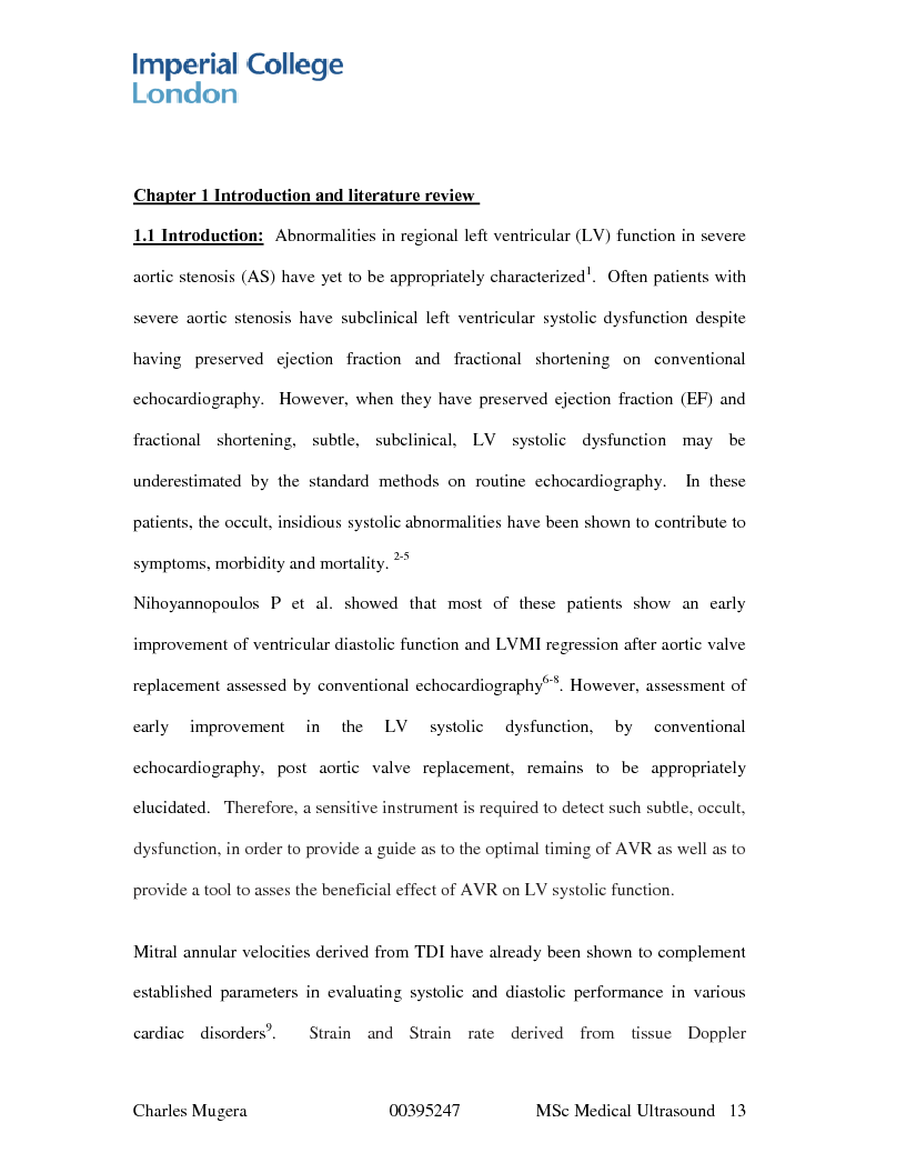 Anteprima della tesi: Two dimensional analysis of left ventricular myocardial regional and global contractility using speckle tracking post aortic valve replacement for aortic stenosis, Pagina 7