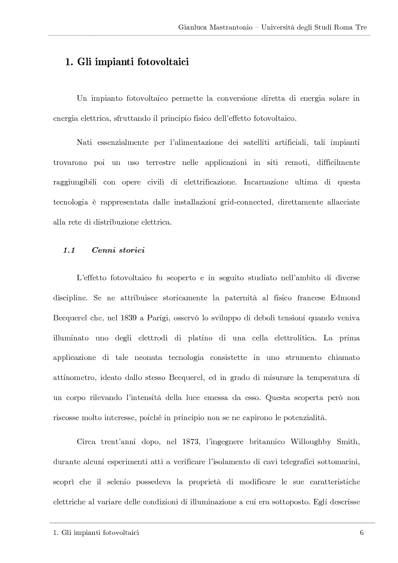 Anteprima della tesi: Impianti solari fotovoltaici: progettazione e valutazione economica in Conto Energia, Pagina 5