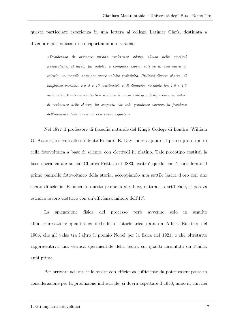 Anteprima della tesi: Impianti solari fotovoltaici: progettazione e valutazione economica in Conto Energia, Pagina 6