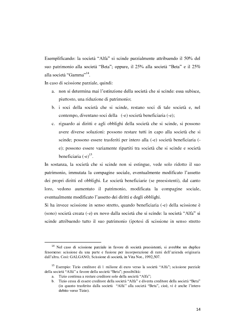 Anteprima della tesi: La scissione di società, Pagina 13