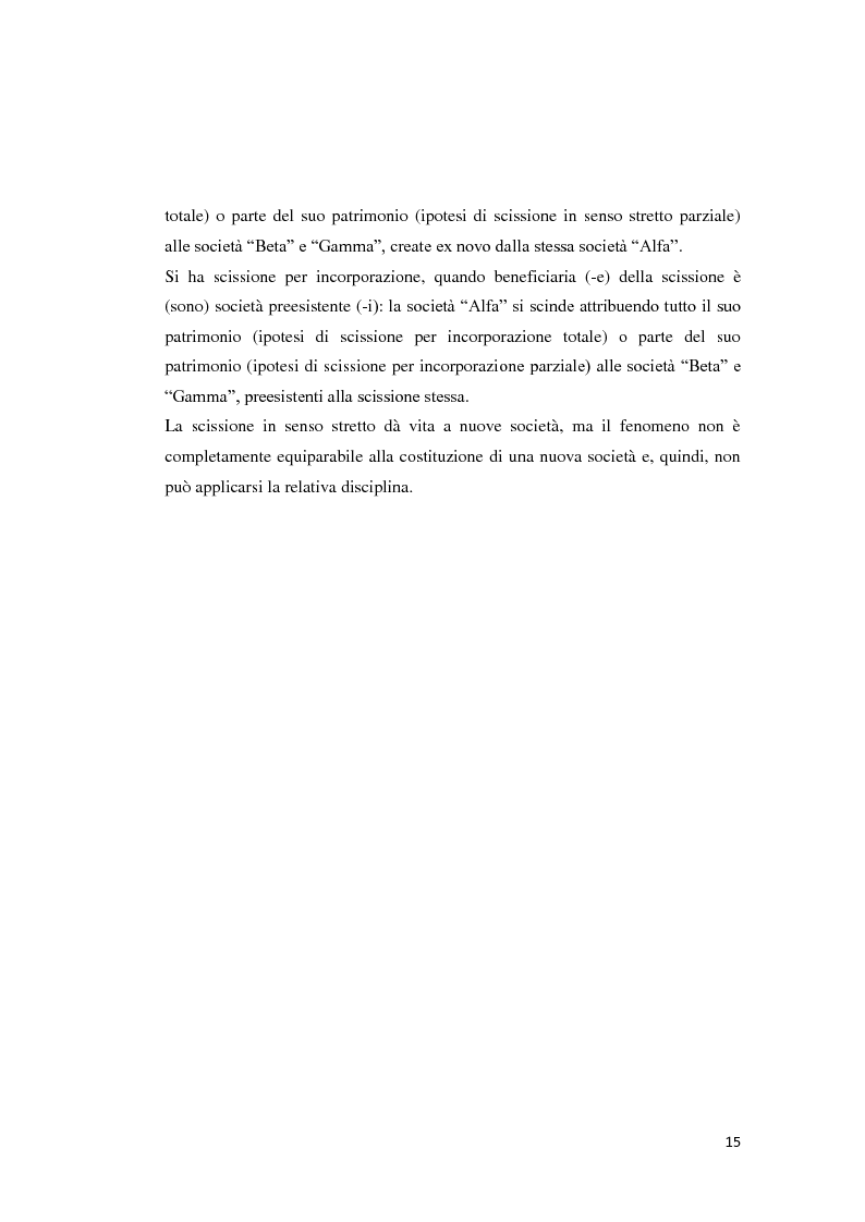 Anteprima della tesi: La scissione di società, Pagina 14