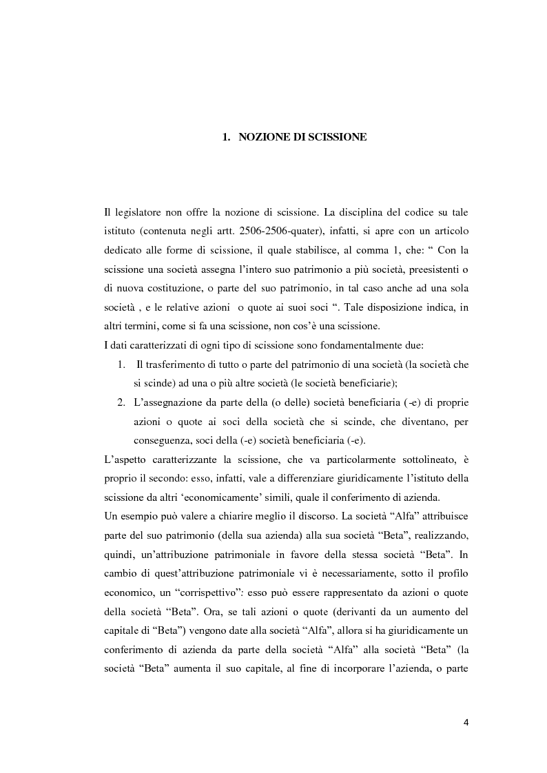 Anteprima della tesi: La scissione di società, Pagina 3
