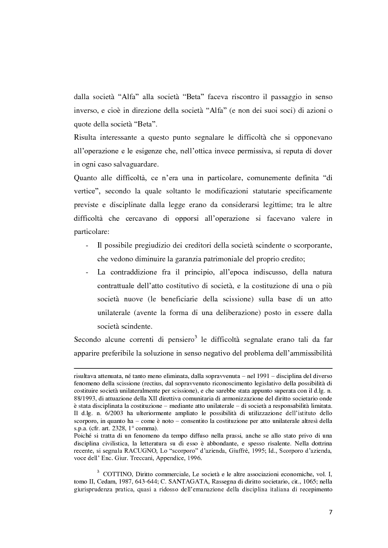 Anteprima della tesi: La scissione di società, Pagina 6
