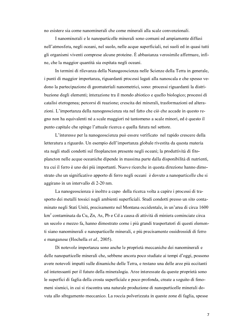 Anteprima della tesi: Le Ocre e la Crisocolla come esempi di nanominerali di alterazione nelle miniere a solfuri misti della Toscana meridionale, Pagina 5