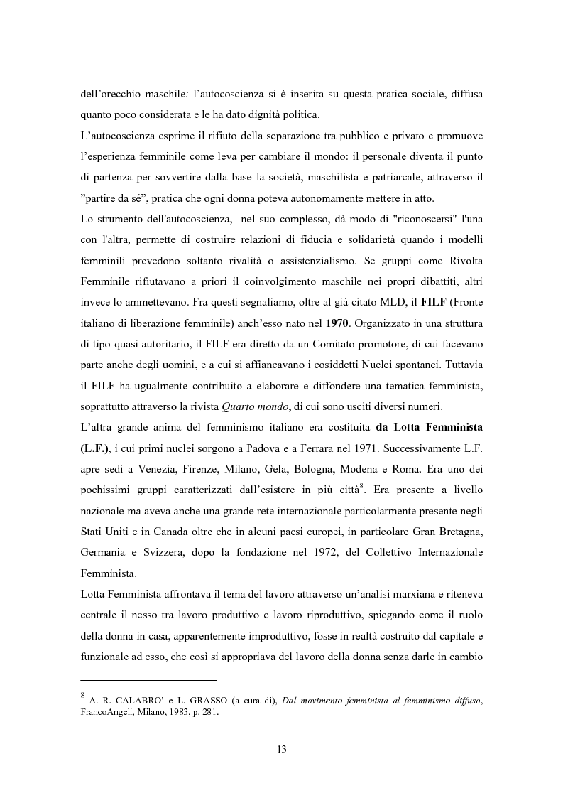 Anteprima della tesi: Le misure di conciliazione lavoro famiglia. Il caso padovano, Pagina 12