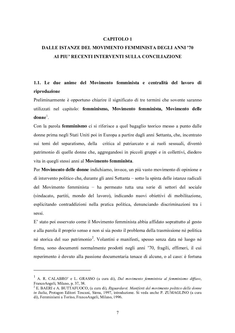 Anteprima della tesi: Le misure di conciliazione lavoro famiglia. Il caso padovano, Pagina 6