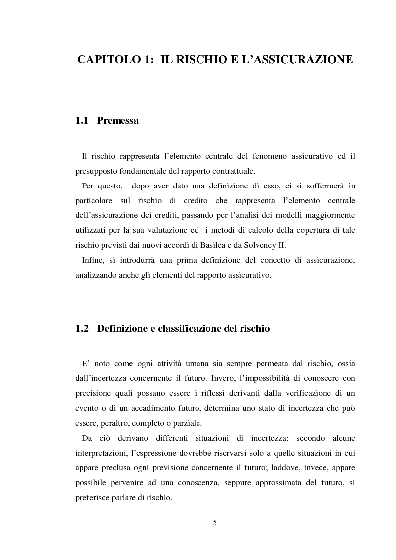 Anteprima della tesi: L'assicurazione del credito, Pagina 4