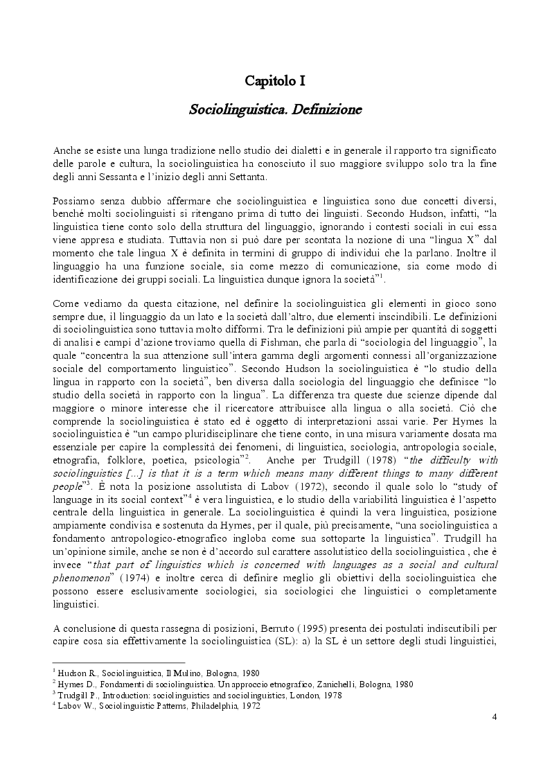 Anteprima della tesi: La variazione linguistica nell'arabo moderno: il caso della lingua parlata a San'a (Yemen), Pagina 5