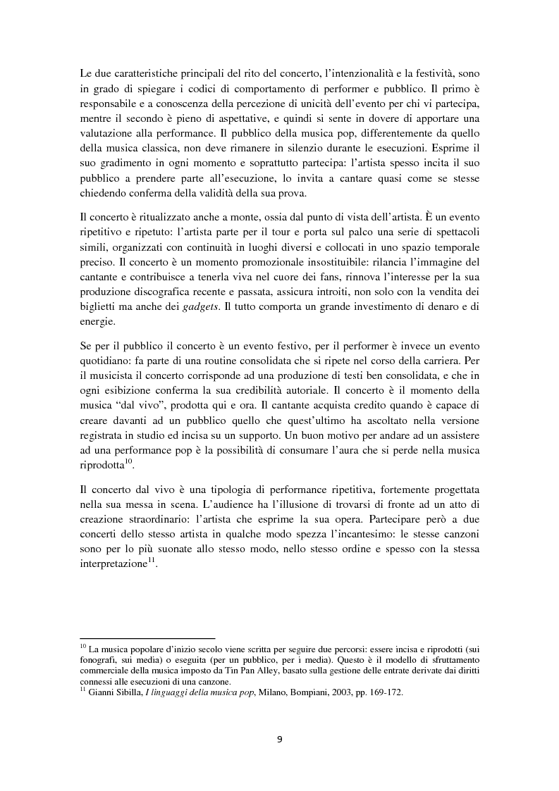 Anteprima della tesi: The Queen of Pop vs The Boss: analisi delle performance dal vivo, Pagina 6