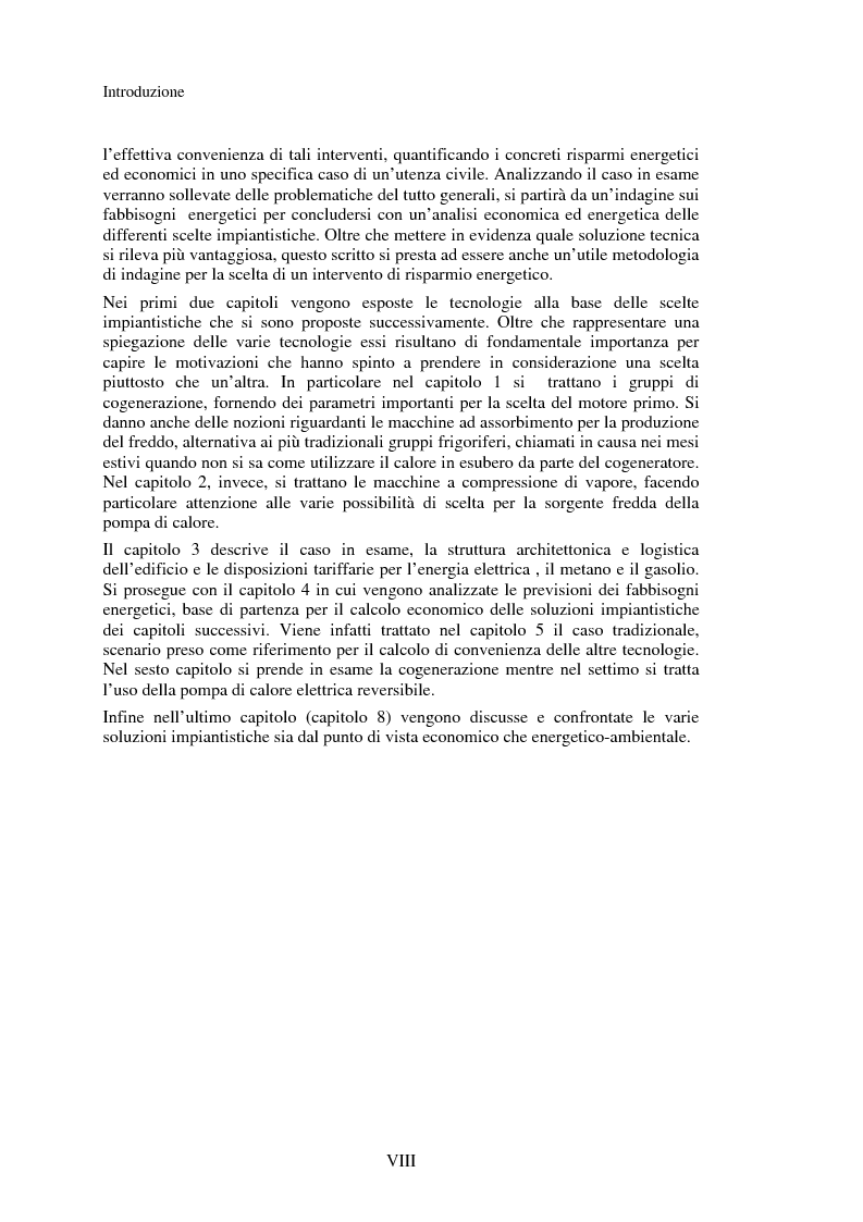 Anteprima della tesi: Analisi tecnico economica di un investimento per l’installazione di un impianto di cogenerazione e di pompa di calore in un complesso universitario, Pagina 3