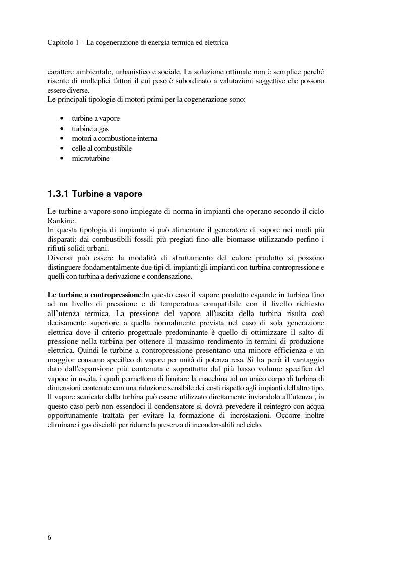 Anteprima della tesi: Analisi tecnico economica di un investimento per l’installazione di un impianto di cogenerazione e di pompa di calore in un complesso universitario, Pagina 9
