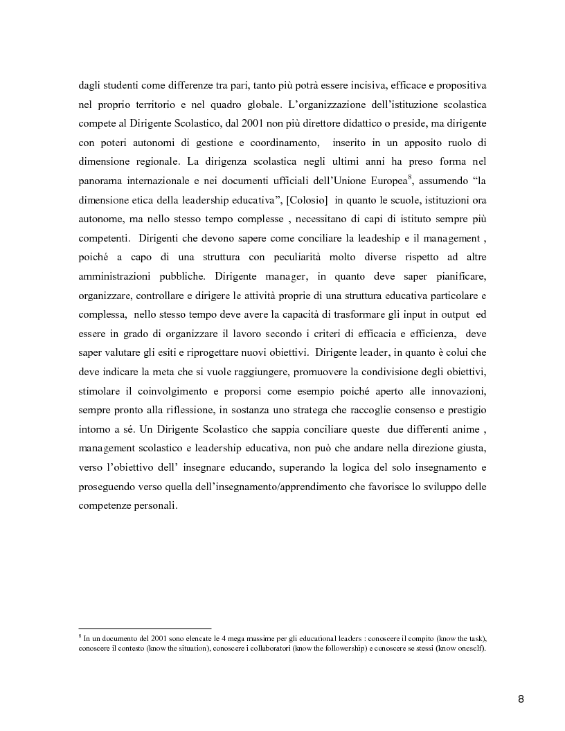 Anteprima della tesi: Il Dirigente Scolastico tra autonomia e flessibilità strumenti di integrazione, Pagina 5