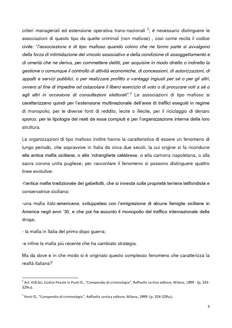 Anteprima della tesi: L'evoluzione storica e strutturale della criminalità organizzata e i suoi riflessi sulla devianza minorile, Pagina 4