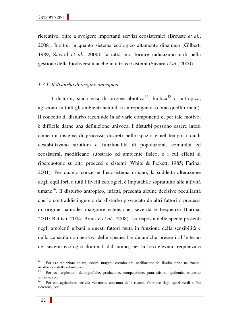 Anteprima della tesi: Diversità di specie in raccolte d'acqua naturali ed artificiali nel contesto urbano di Roma, Pagina 13