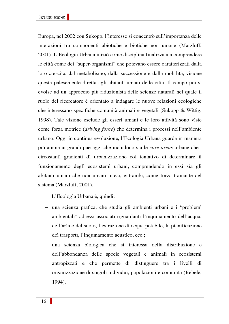Anteprima della tesi: Diversità di specie in raccolte d'acqua naturali ed artificiali nel contesto urbano di Roma, Pagina 7
