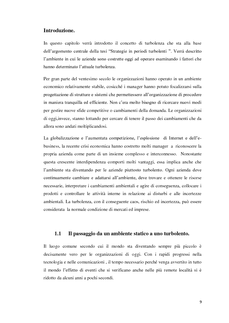 Anteprima della tesi: Strategie aziendali in periodi turbolenti, Pagina 5