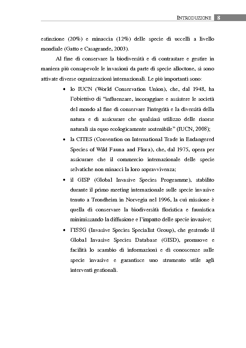 Anteprima della tesi: Aspetti biologici, ecologici e comportamentali di una specie ornitica alloctona: il Parrocchetto monaco (Myiopsitta monachus) a Roma, Pagina 4