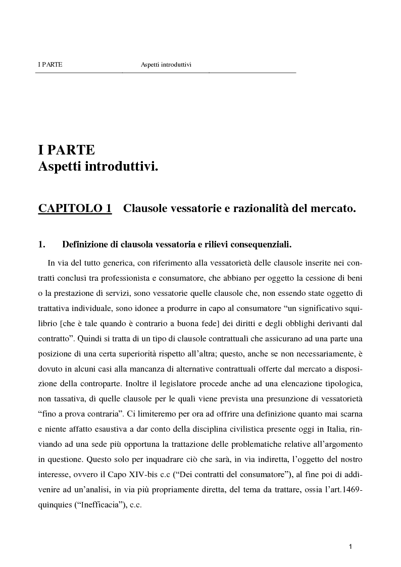 Anteprima della tesi: L’inefficacia delle clausole vessatorie, Pagina 5