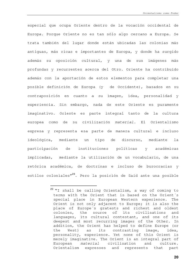 Anteprima della tesi: La Revolución Cultural del Orientalismo. Una estética de la aproximación Gramsciano - Foucaultiana a la obra de Edward W. Said, Pagina 13