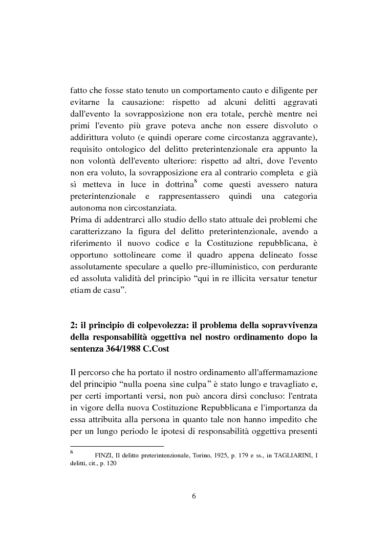 Anteprima della tesi: Problemi attuali in tema di preterintenzione, Pagina 7