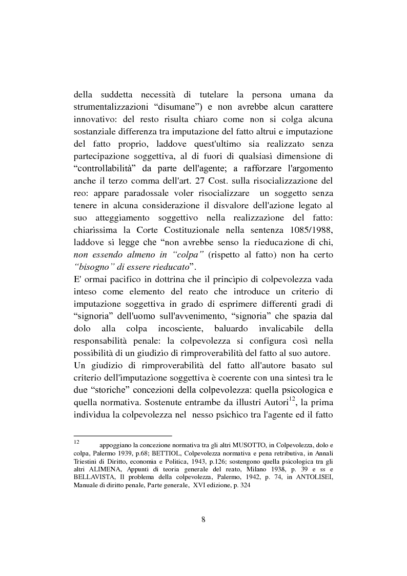 Anteprima della tesi: Problemi attuali in tema di preterintenzione, Pagina 9