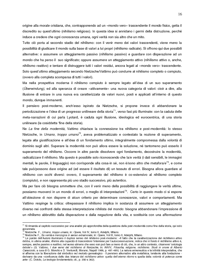 Anteprima della tesi: Il percorso filosofico di Gianni Vattimo dal nihilismo al cristianesimo, Pagina 12