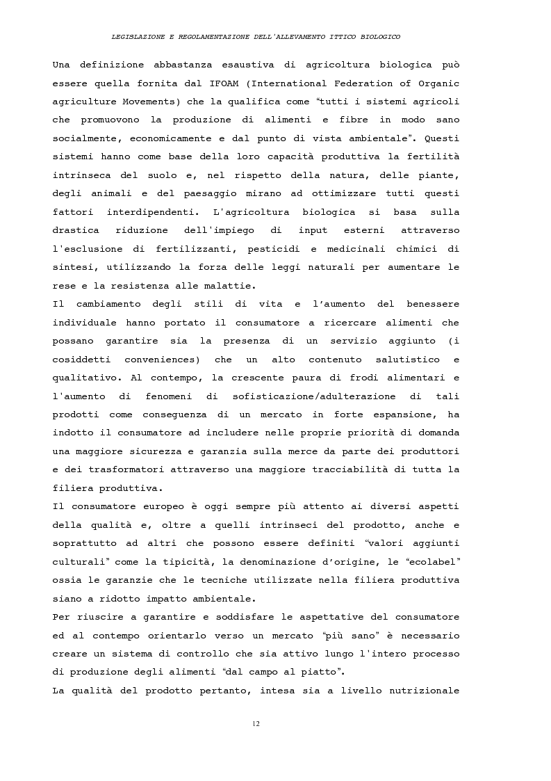 Anteprima della tesi: Legislazione e regolamentazione dell'allevamento ittico biologico, Pagina 4