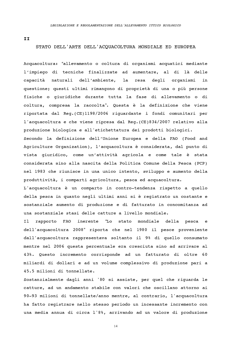 Anteprima della tesi: Legislazione e regolamentazione dell'allevamento ittico biologico, Pagina 6