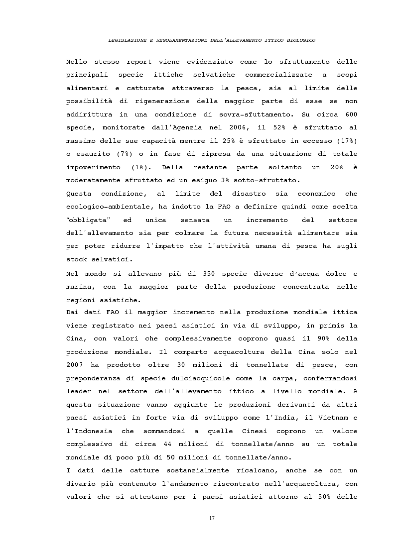 Anteprima della tesi: Legislazione e regolamentazione dell'allevamento ittico biologico, Pagina 9