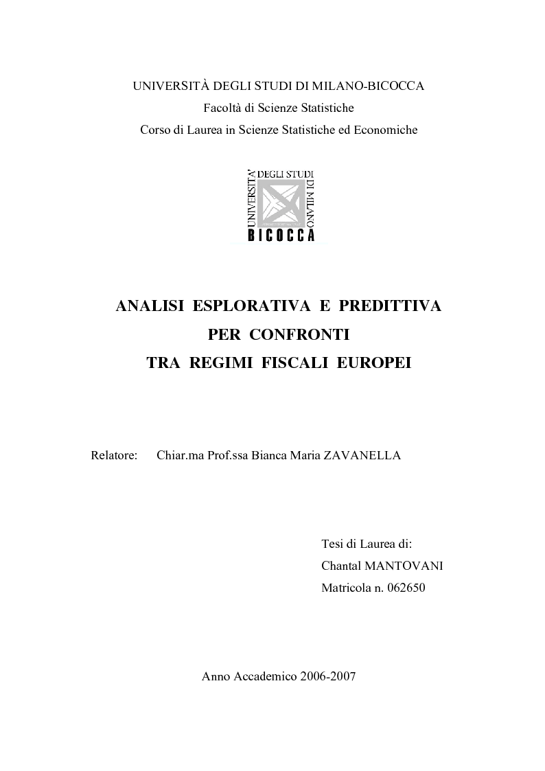 Anteprima della tesi: Analisi esplorativa e predittiva per confronti tra regimi fiscali europei, Pagina 1