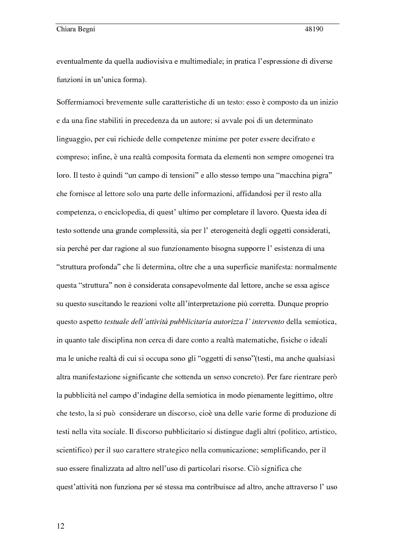 Anteprima della tesi: Semiotica della pubblicità: esperimento di unificazione tra teoria interpretativa e generativa nella pubblicità ''Minute Maid'', Pagina 7