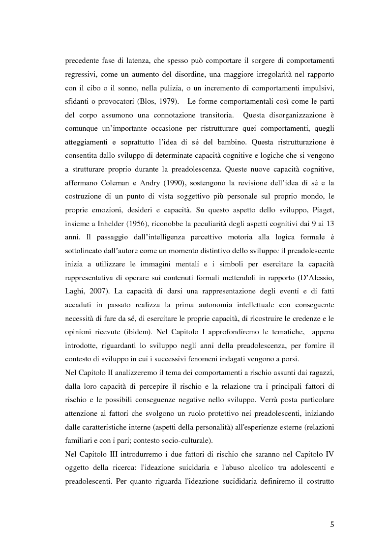 Anteprima della tesi: Abuso alcolico e ideazione suicidaria in preadolescenza, Pagina 3