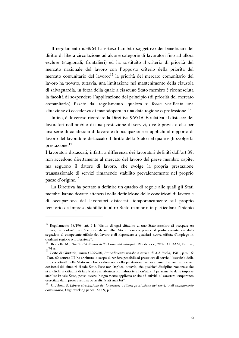 Anteprima della tesi: La libera circolazione degli sportivi nell'Unione europea. Da Bosman alla ''home grown players rule''., Pagina 10