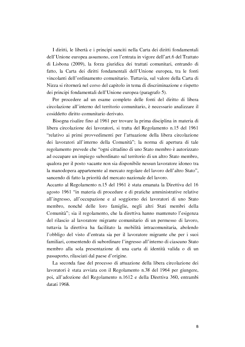 Anteprima della tesi: La libera circolazione degli sportivi nell'Unione europea. Da Bosman alla ''home grown players rule''., Pagina 9