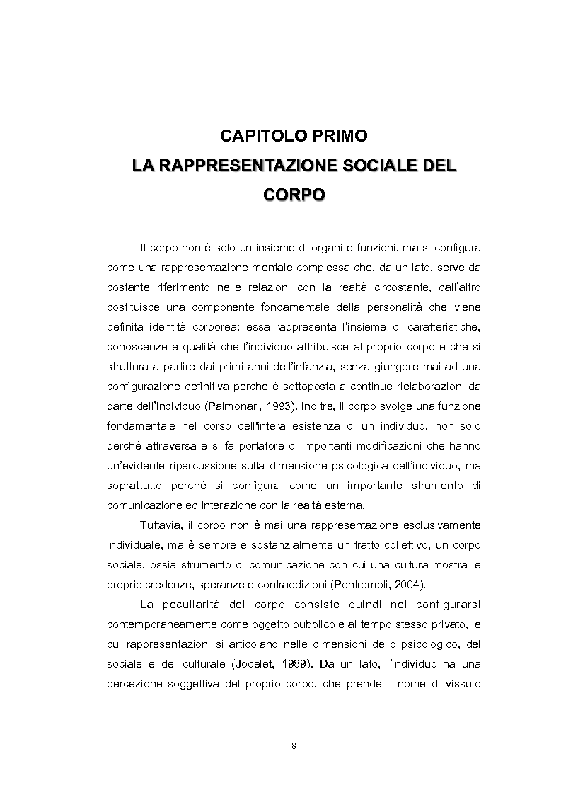 Anteprima della tesi: Corpo, modelli estetici e disturbi del comportamento alimentare. Un’interpretazione socioculturale., Pagina 6