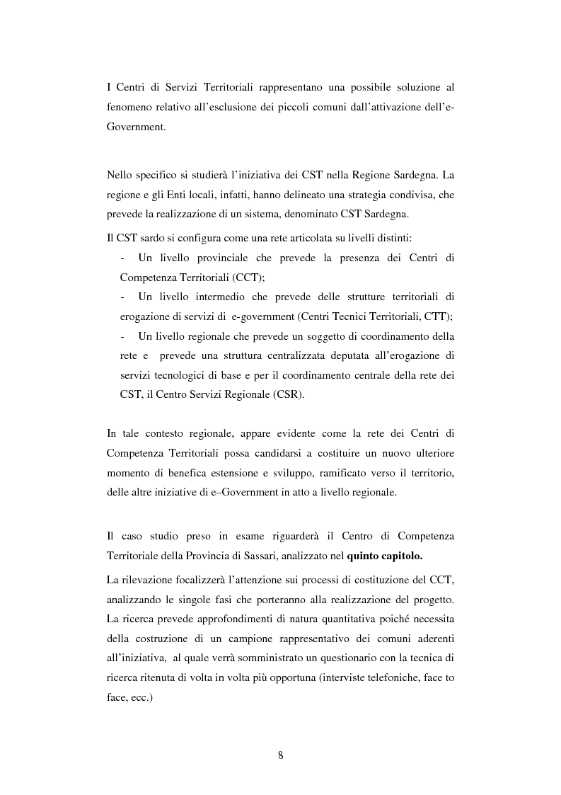 Anteprima della tesi: L'E-government nei piccoli Comuni: il caso dei Centri di Servizi Territoriali (CST), Pagina 4